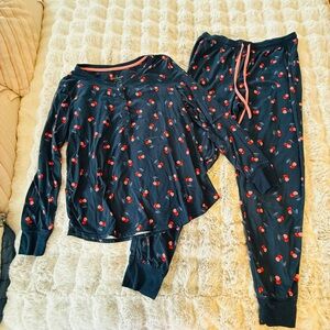 Kate Spade Navy and Red cherry Pyjama Set Medium
